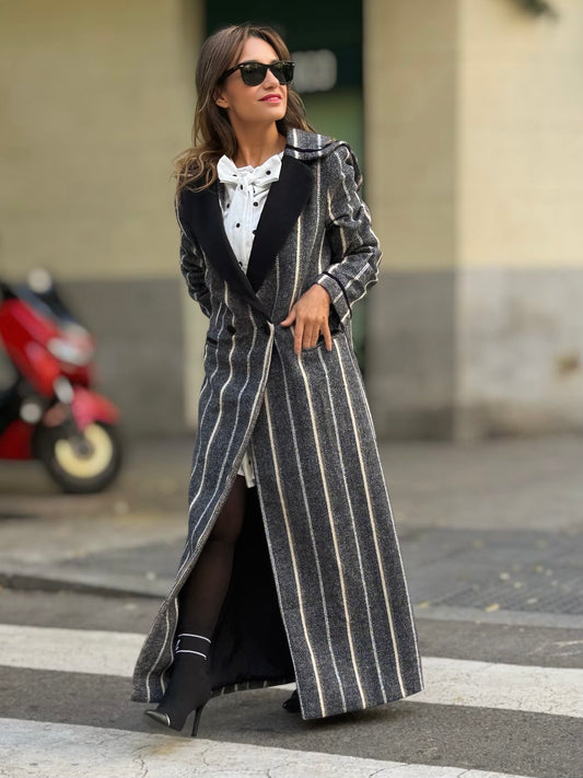 Abrigo de rayas largo JIMENA