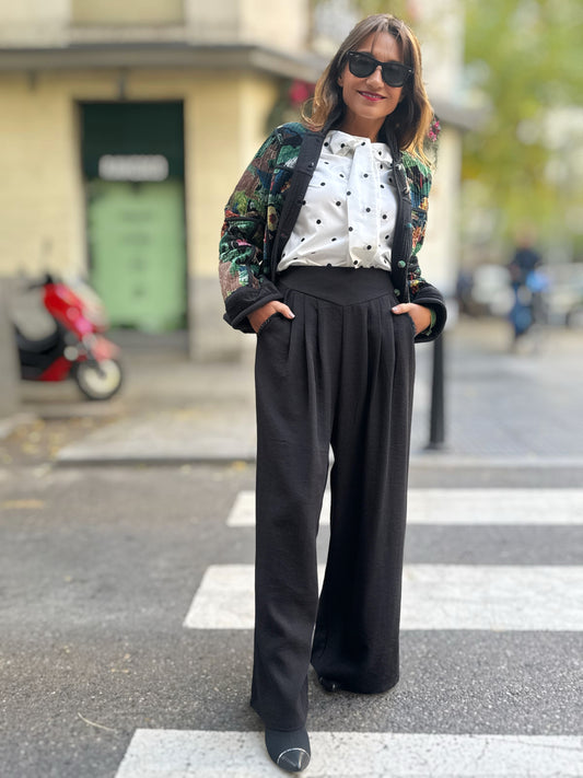 Pantalón palazzo negro WINTER LUX