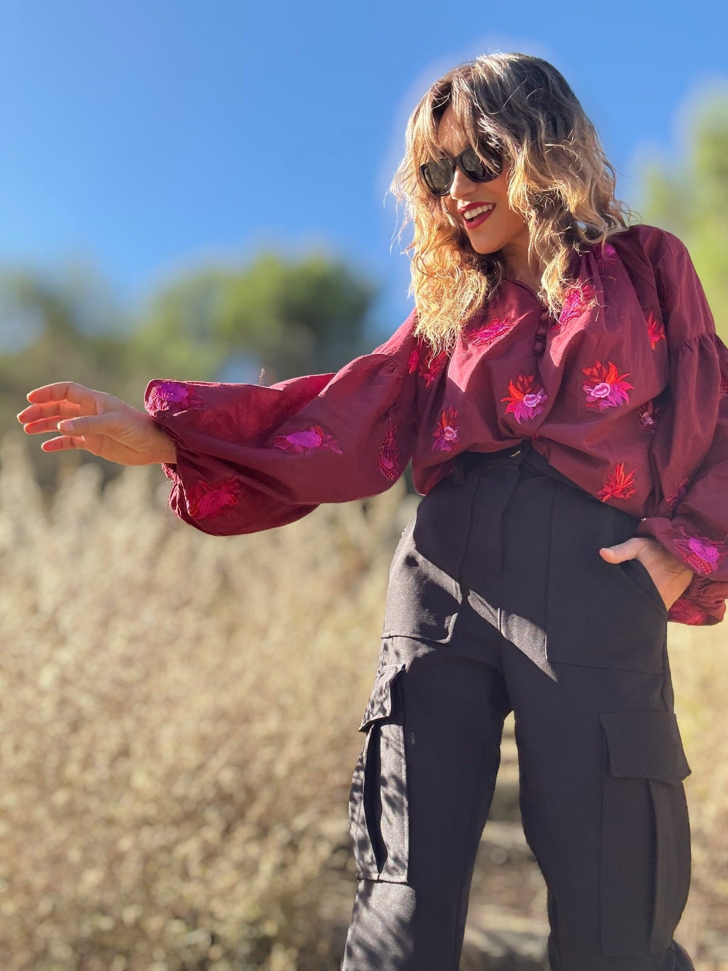 Blusa boho bordada FLORAL - Little MooN