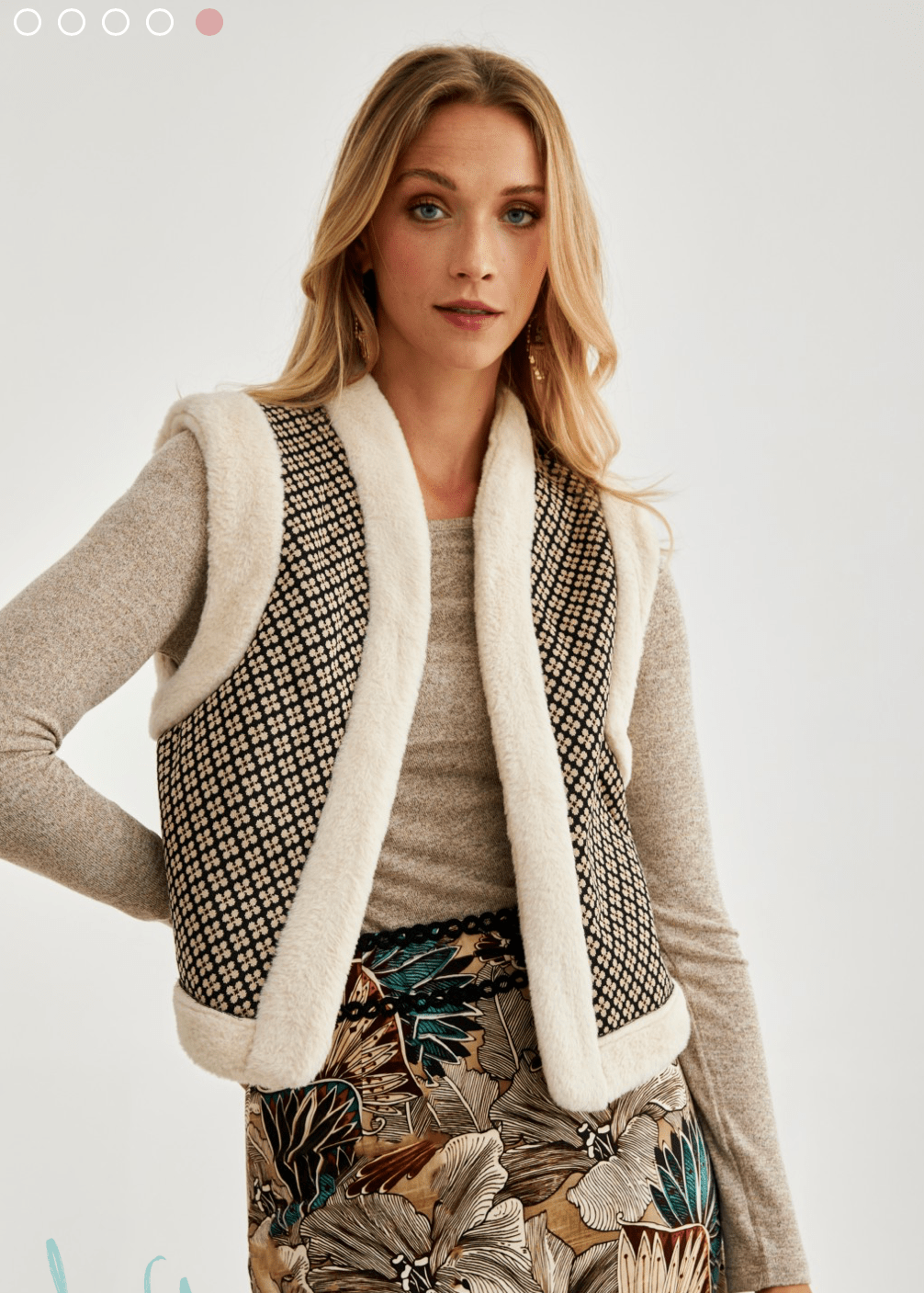 Chaleco jacquard con borreguito HELIOD - Little MooN