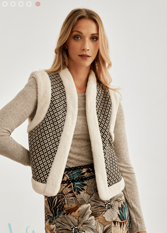 Chaleco jacquard con borreguito HELIOD - Little MooN