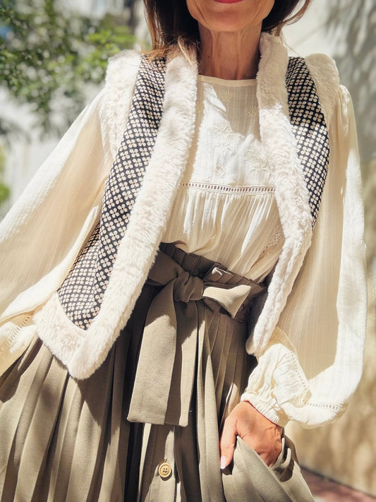 Chaleco jacquard con borreguito HELIOD - Little MooN