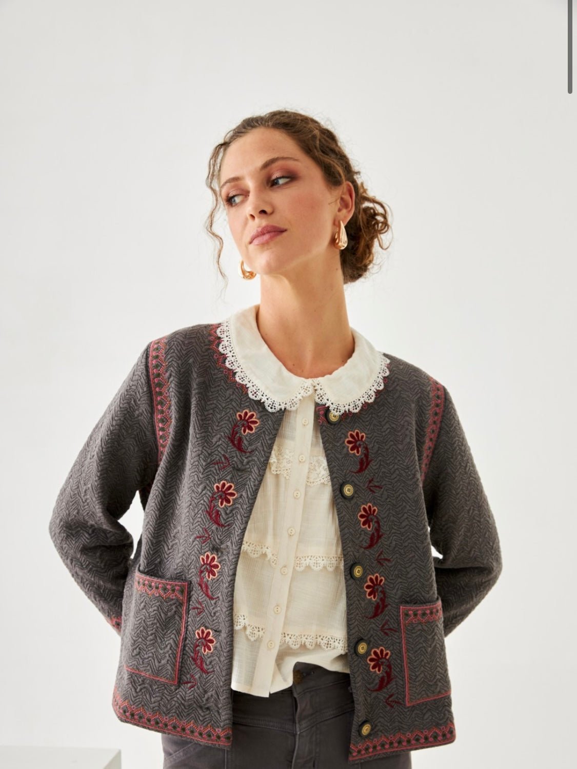 Chaqueta padding con bordado UNAY - Little MooN