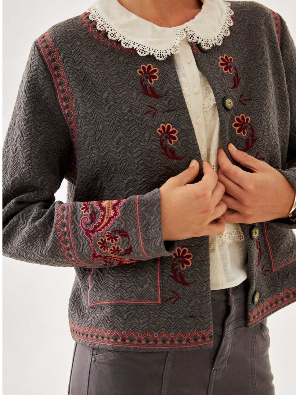 Chaqueta padding con bordado UNAY - Little MooN