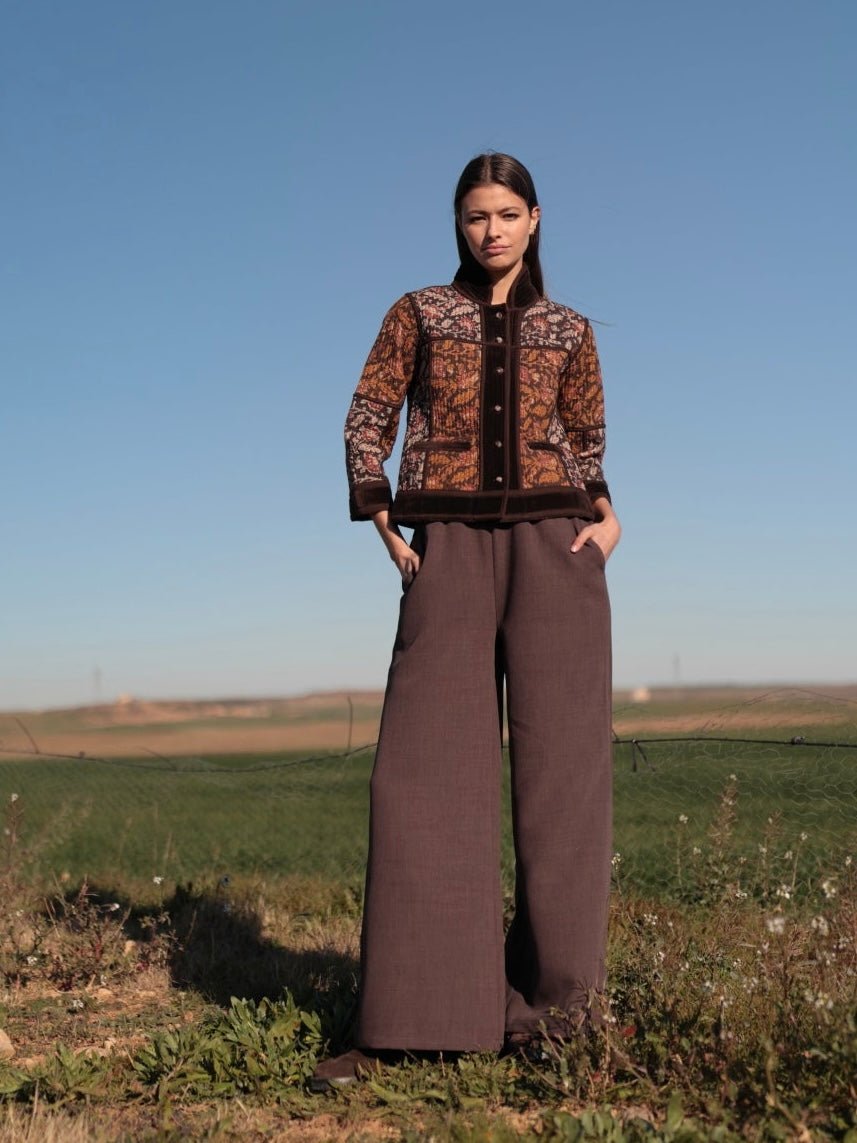 Chaqueta patch de terciopelo BROWN - Little MooN