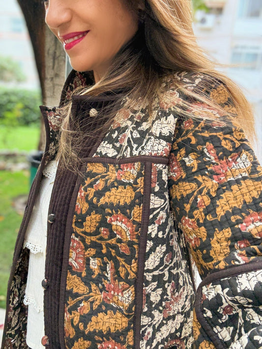 Chaqueta patch de terciopelo BROWN - Little MooN