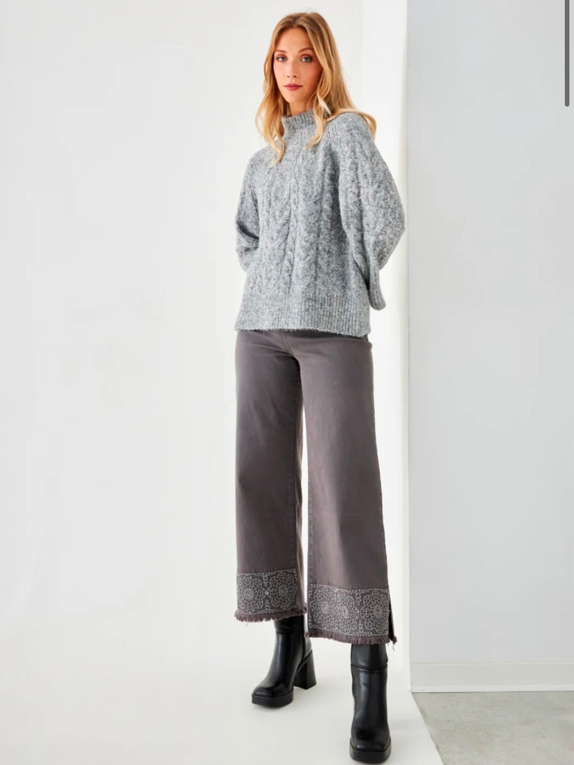 Jeans wide leg grey BLOOM - Little MooN