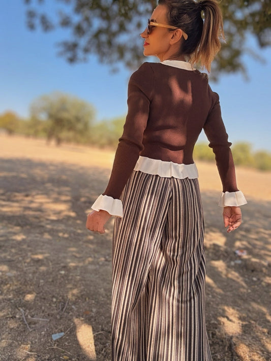 Top bicolor de punto VOLANTIS - Little MooN