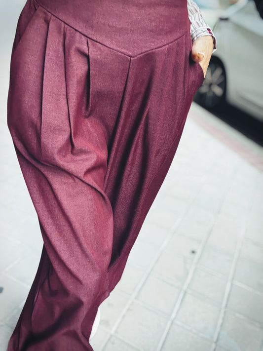 Pantalón palazzo bourdeos WINTER - Little MooN