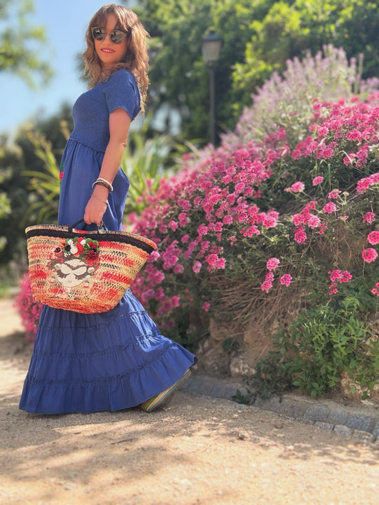 Vestido largo de algodón