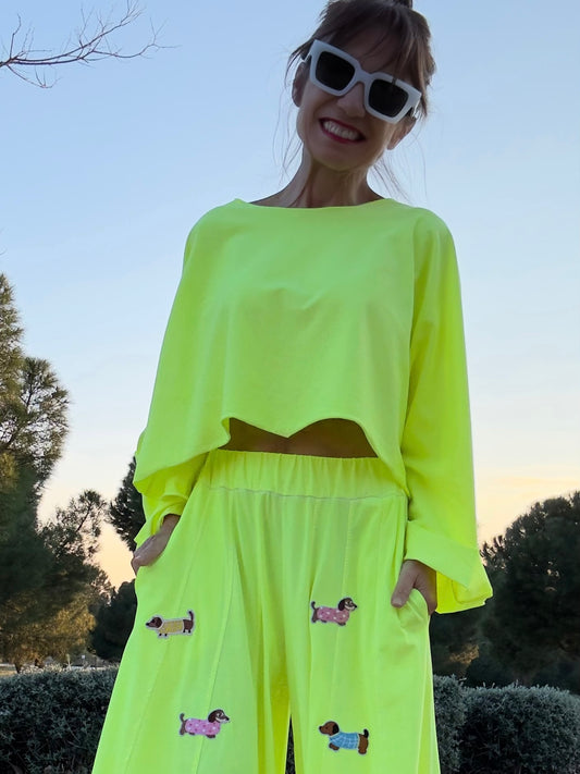 Camiseta manga larga FLÚOR / Amarilla