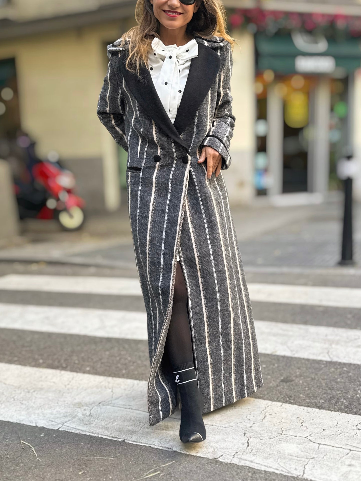 Abrigo de rayas largo JIMENA