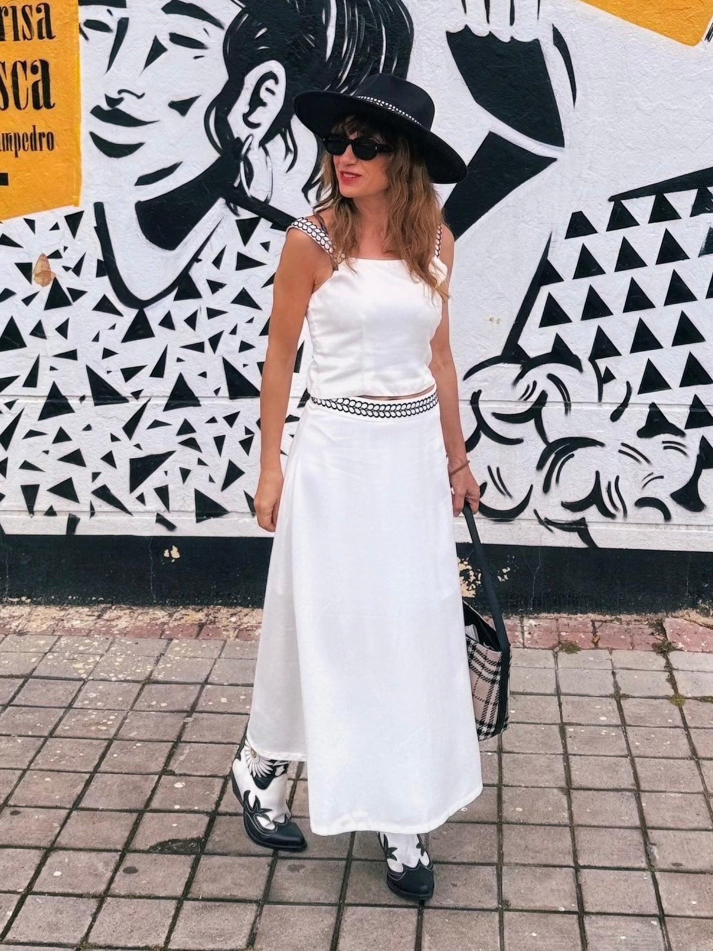 Falda blanco/negro DÚO