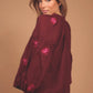 Blusa burdeos boho bordada FLORAL