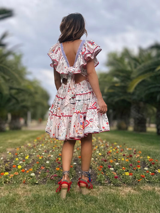Vestido corto volantes JULY