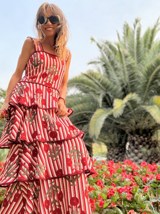 Vestido rayas y volantes CARMEN