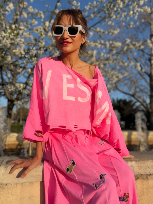 Top rosa flúor AWESOME