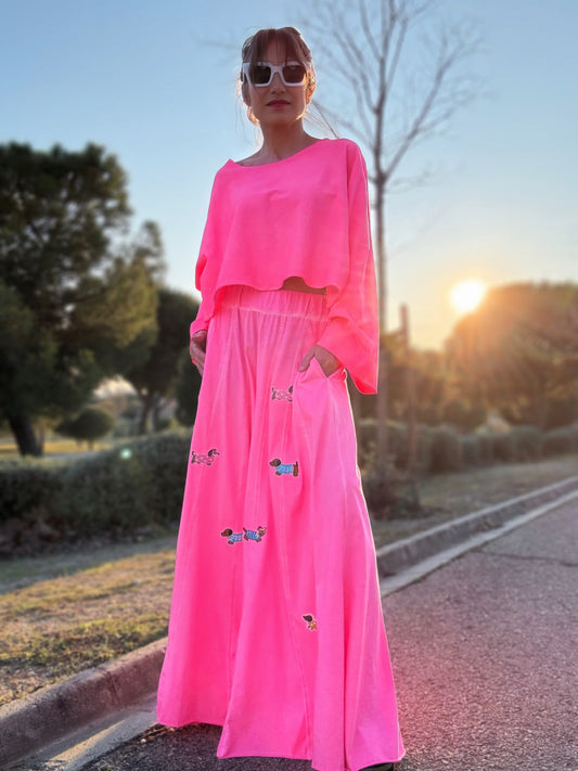 Pantalón rosa flúor DACKEL