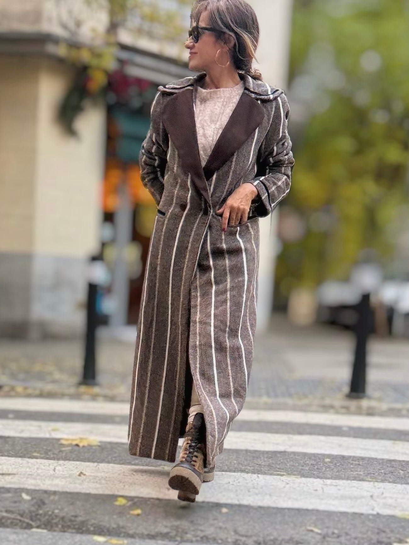 Abrigo de rayas largo JIMENA