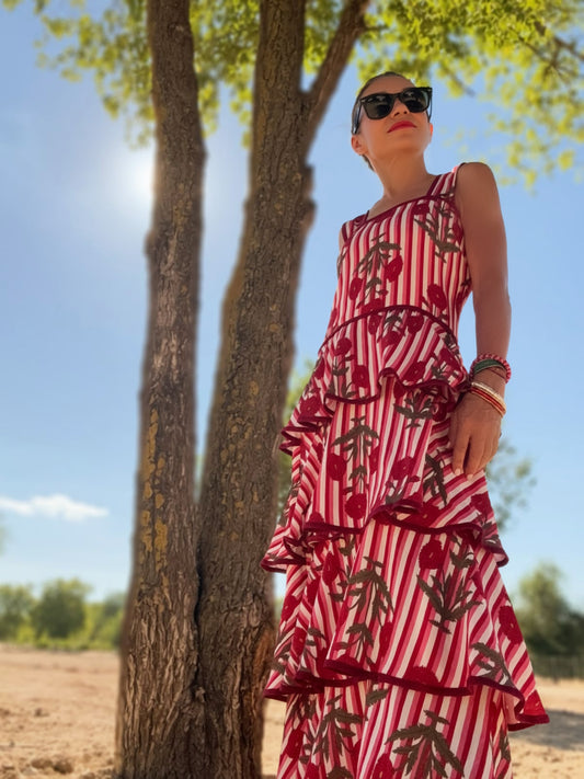 Vestido rayas y volantes CARMEN