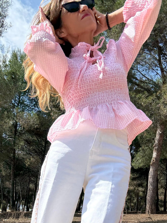 Blusa fruncida VICHY