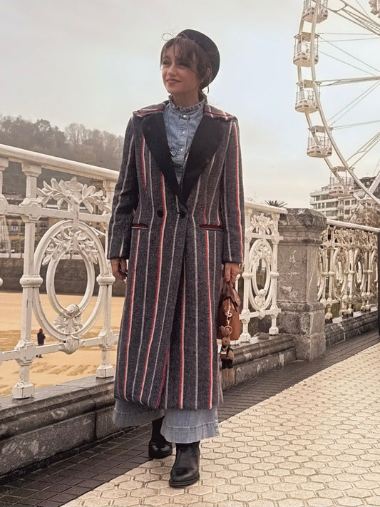 Abrigo de rayas largo JIMENA