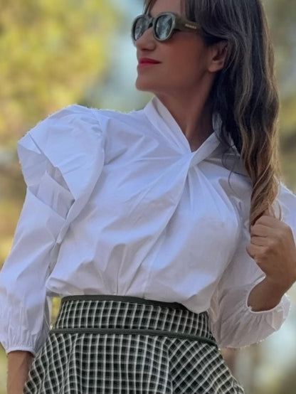 Blusa cuello cruce CARMEN