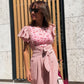 Camiseta ajustada de flores rosa