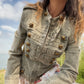 Chaqueta elastica tipo militar con botones 