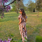 Conjunto de rayas de pantalón y top en rosa y marrón