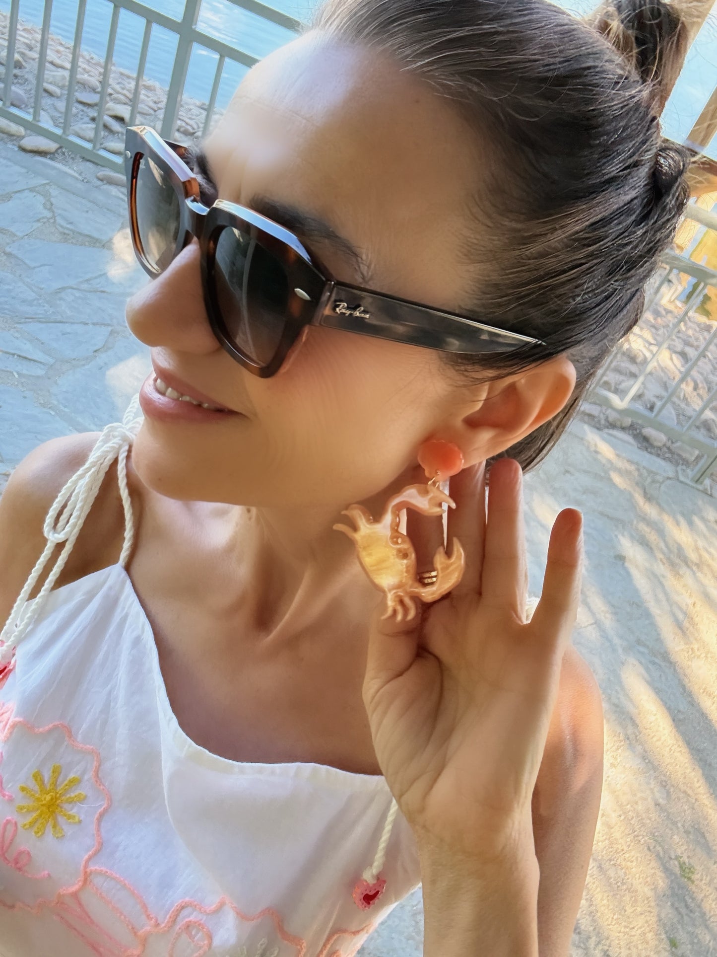 Complementos de verano de Little Moon / Pendientes de cangrejp