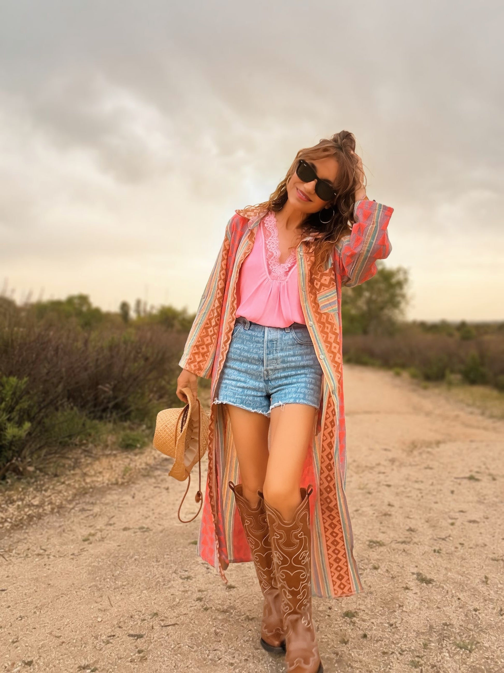 Vestido camisero algodón para la playa