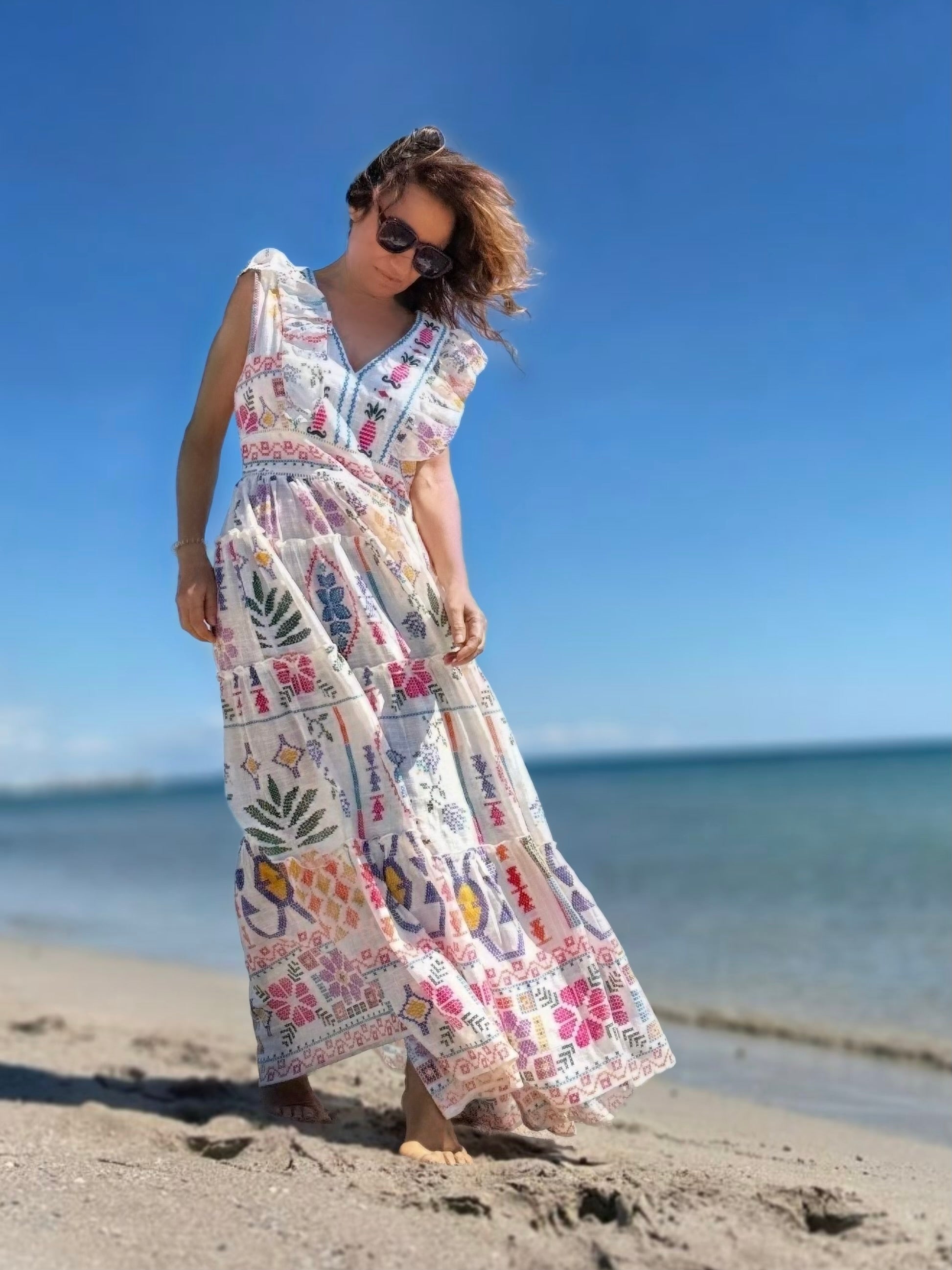 Vestido largo volantes