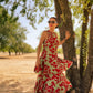 Vestido largo floral con volantes de Little MooN