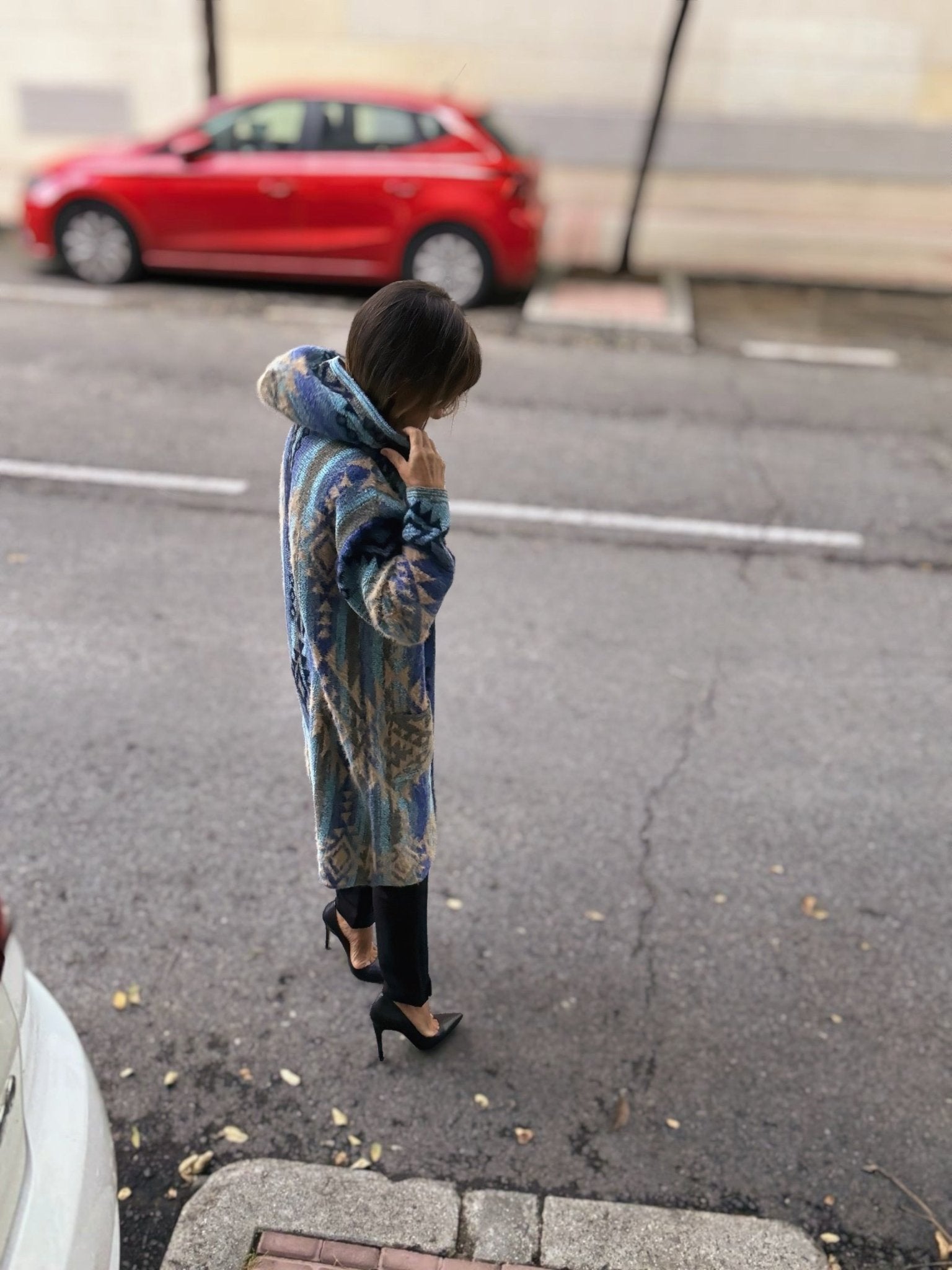 Abrigo punto azteca NAZCA Azules - Little MooN