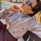 Blusa de rayas bordado CEREZAS - Little MooN