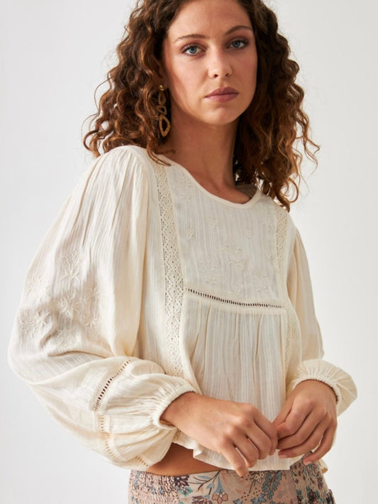 Blusa Romántica bordada RIGEL - Little MooN