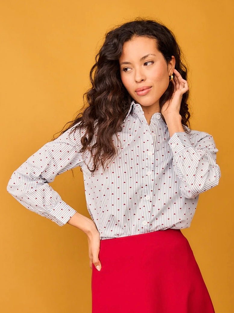 Camisa rayas azules CUORE - Little MooN