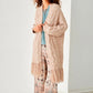 Chaqueta de punto larga con flecos GAZAN - Little MooN