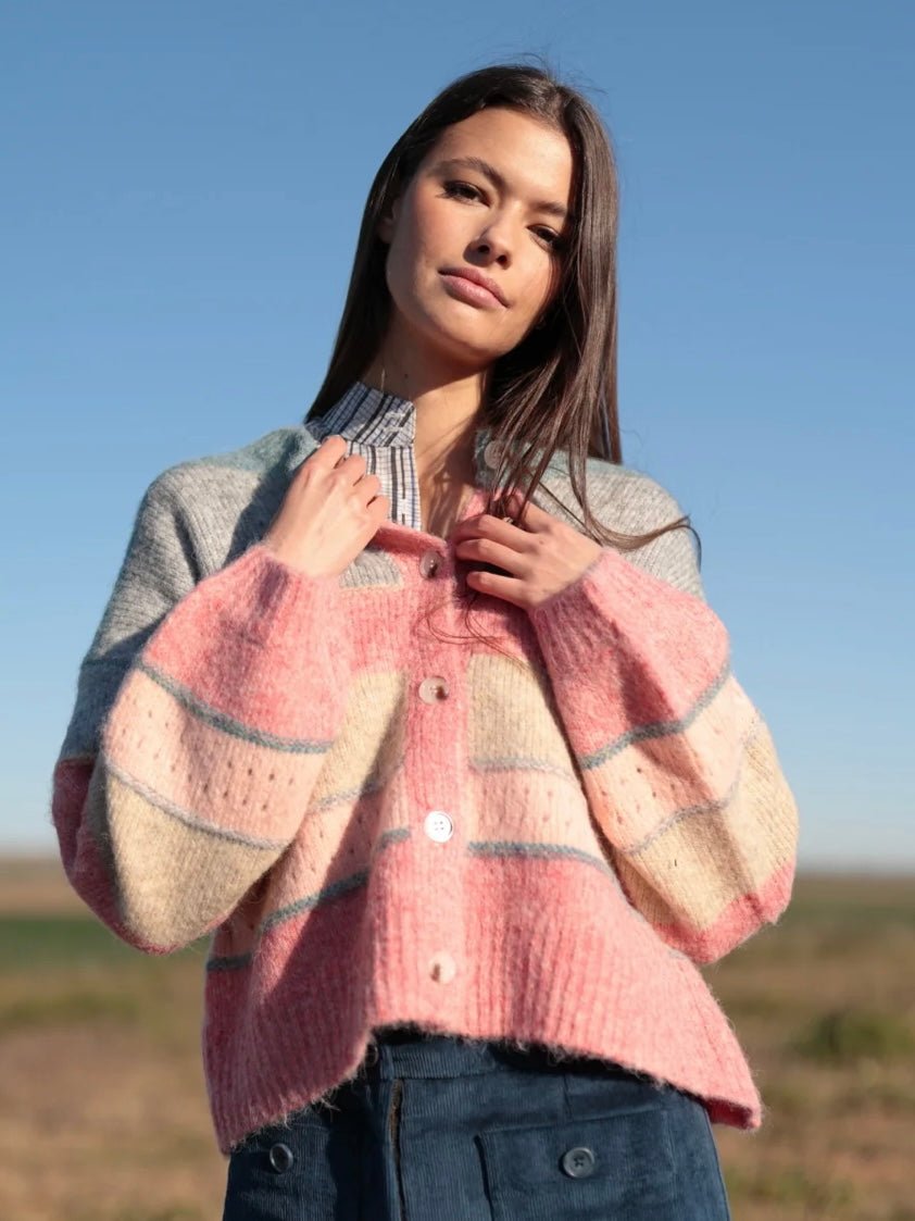 Chaqueta de rayas multicolor SWEET - Little MooN