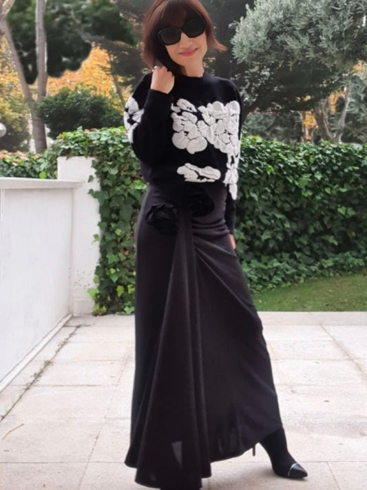 Falda midi FLOWERS - Little MooN