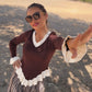 Top jersey bicolor de punto VOLANTIS - Little MooN