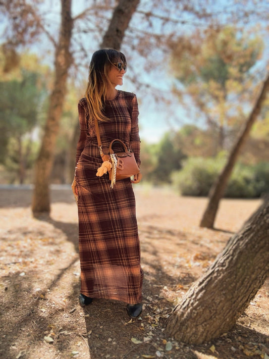 Vestido ajustado de cuadros - Little MooN
