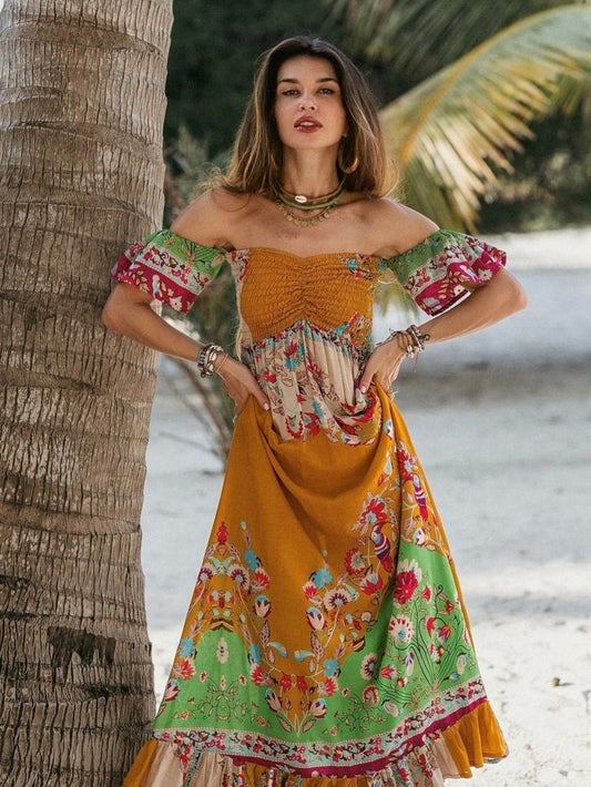 Vestido SANTORINI MOSTAZA SOUL de Piti Cuiti - Little MooN