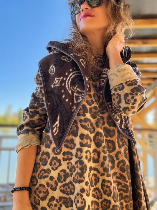 Vestido/sudadera ANIMAL PRINT + DENTELLE - Little MooN