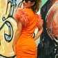 Vestido color flúor  naranja POMPEYA